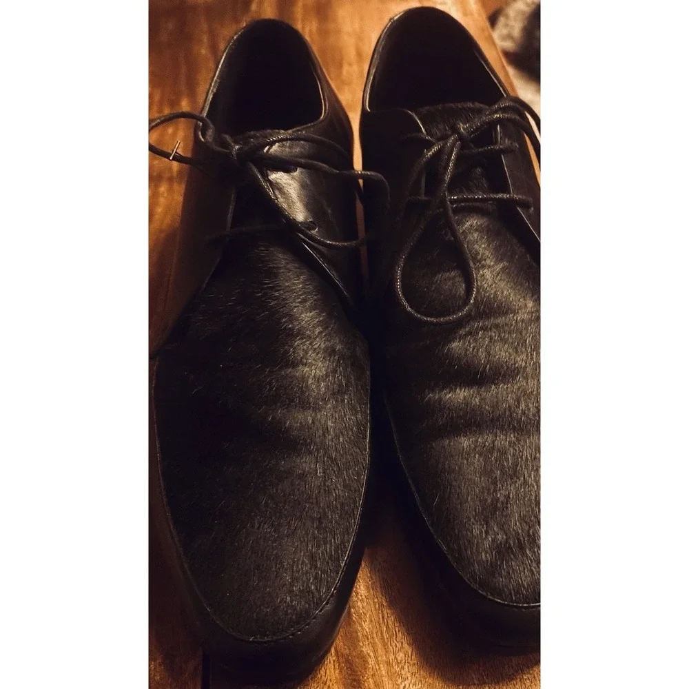 Aldo Jarom Men's Lace Up Derby Mixed Material  Shoes Leather Base W/ Pony Hair 9